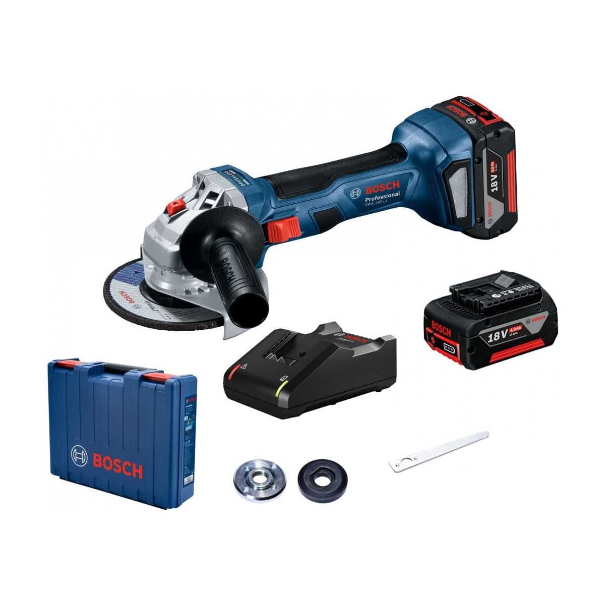 BOSCH GWS 180-LI Akumulatorska ugaona brusilica 18V 125mm 2x4Ah punjač i kofer