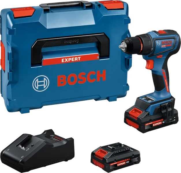 BOSCH EXPERT EXSR18V-90 Akumulatorska bušilica - izvijač 18V 2xEXBA18V-40 punjač i L-Boxx kofer