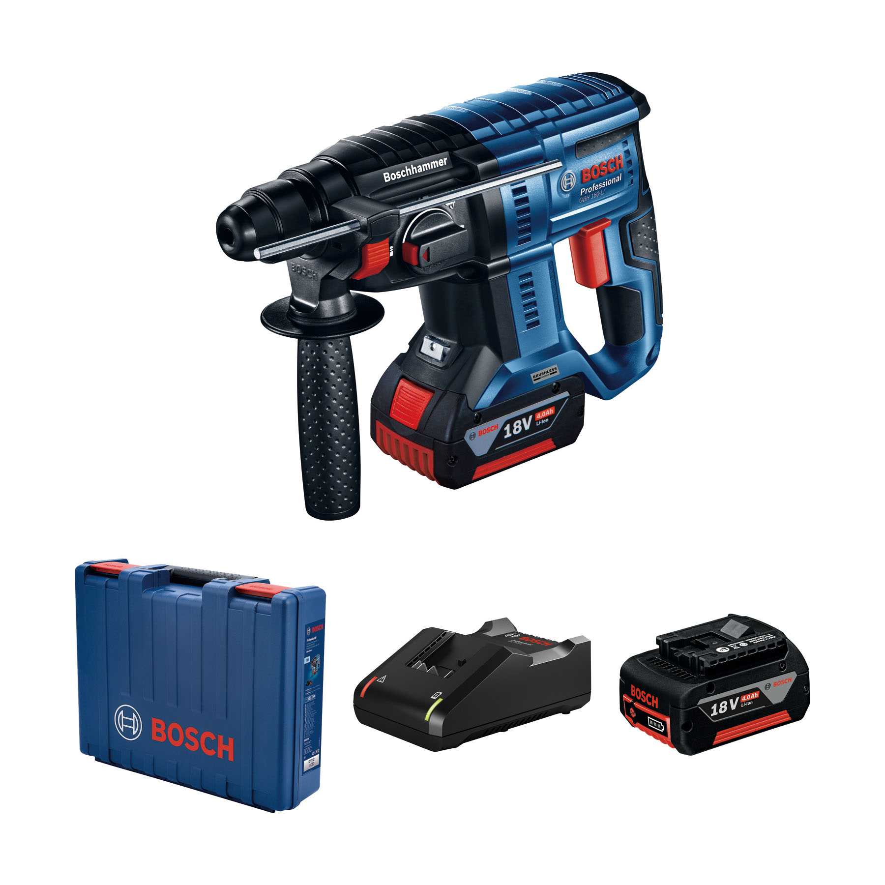 BOSCH GBH 180-LI Akumulatorska udarna bušilica 18V 2J SDS plus 2x4Ah punjač i kofer