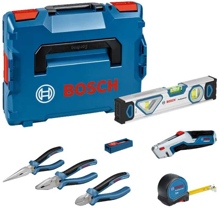 BOSCH Set ručnog alata u L-Boxx kofer 16kom kliješta libela metar skalpel