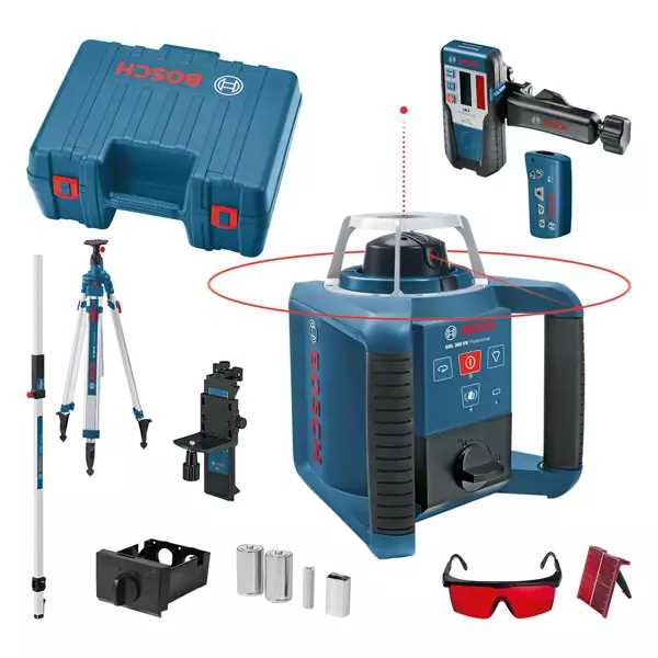 BOSCH GRL 300 HV Rotacioni laserski nivelir 60/300m crveni zrak + LR 1+ GR 240 +  BT 300 HD