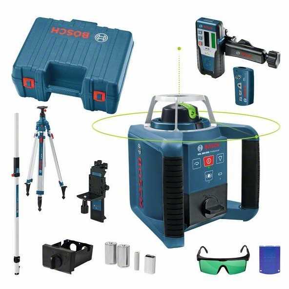 BOSCH GRL 300 HVG Rotacioni laserski nivelir 100/300m zeleni zrak + LR 1G+ GR 240 +  BT 300 HD