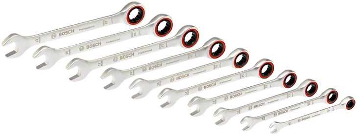 BOSCH Set viljuškasto-okastih ključeva sa račnom 8-19mm 10kom