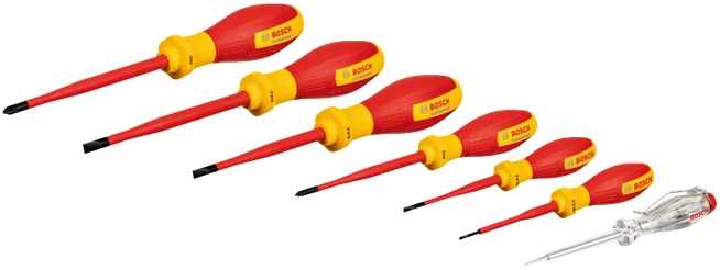 BOSCH Set šrafcigera 7kom izolovani ravni/krstasti VDE 1000V