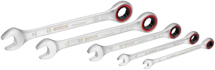 BOSCH Set viljuškasto-okastih ključeva sa račnom 8-19mm 5kom
