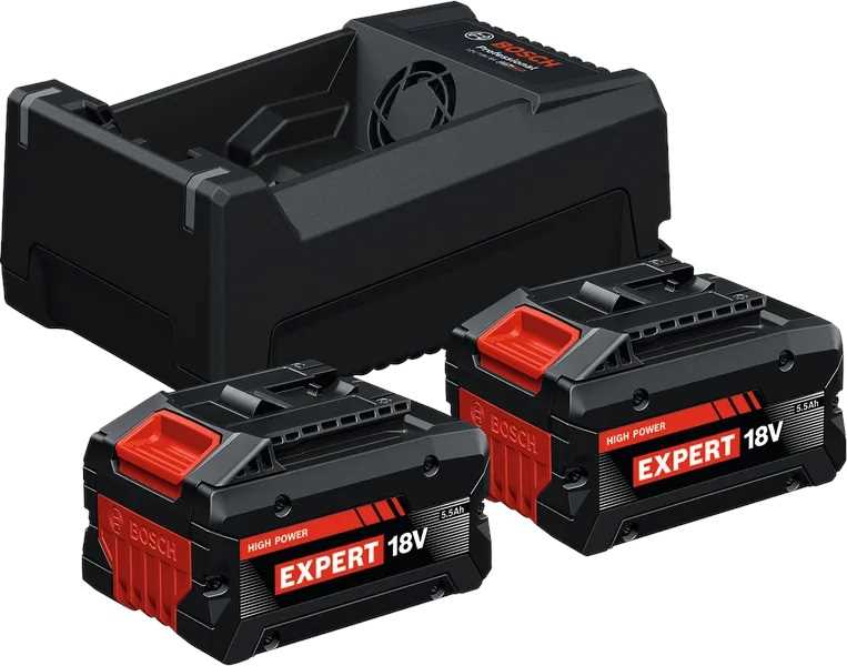 BOSCH EXPERT Set 2 baterije EXBA18V-55 18V 5.5Ah i brzi punjač GAL 12V/18V-80