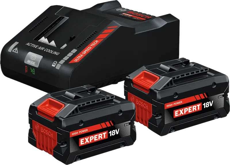 BOSCH EXPERT Set 2 baterije EXBA18V-80 18V 8.0Ah i brzi punjač EXAL18V-160