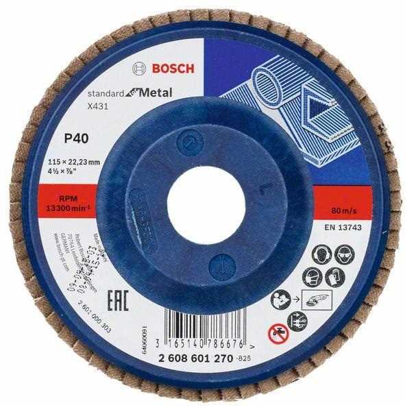 BOSCH Lamelni brusni disk Standard za metal 115mm GR 40