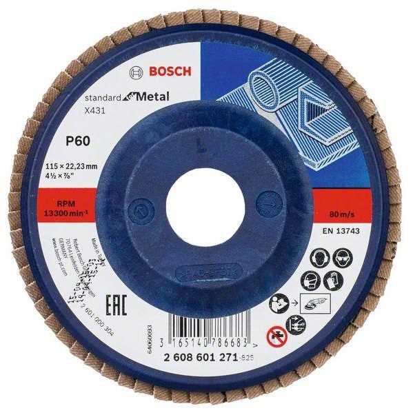 BOSCH Lamelni brusni disk Standard za metal 115mm GR 60