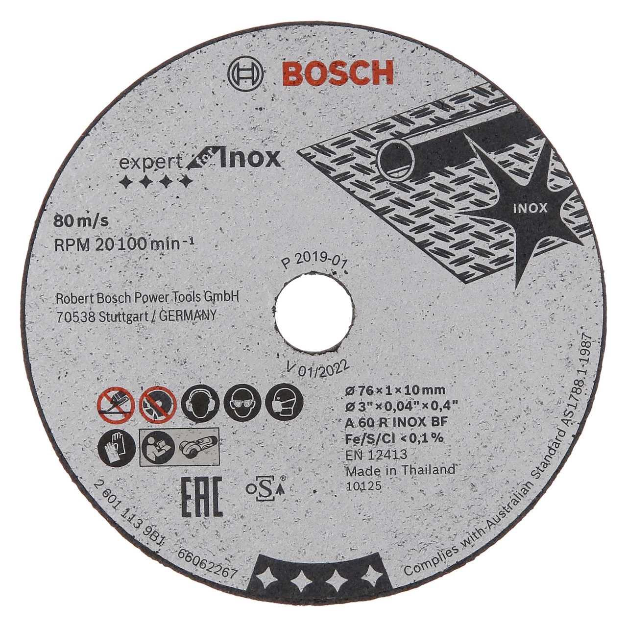 BOSCH Rezna ploča Expert za inox 76x1.0x10mm ravna