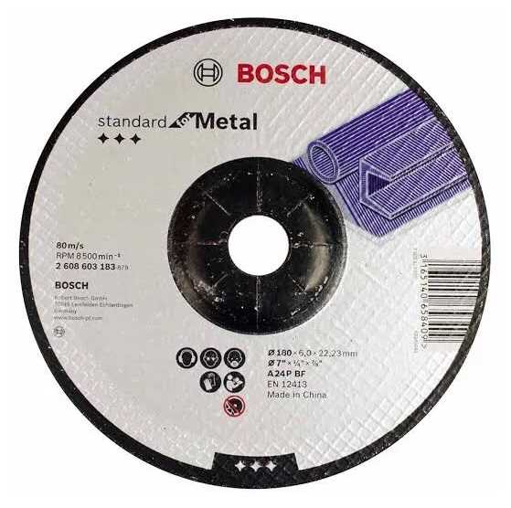 BOSCH Brusna ploča Standard za metal 180x6.0x22.33mm koljenasta