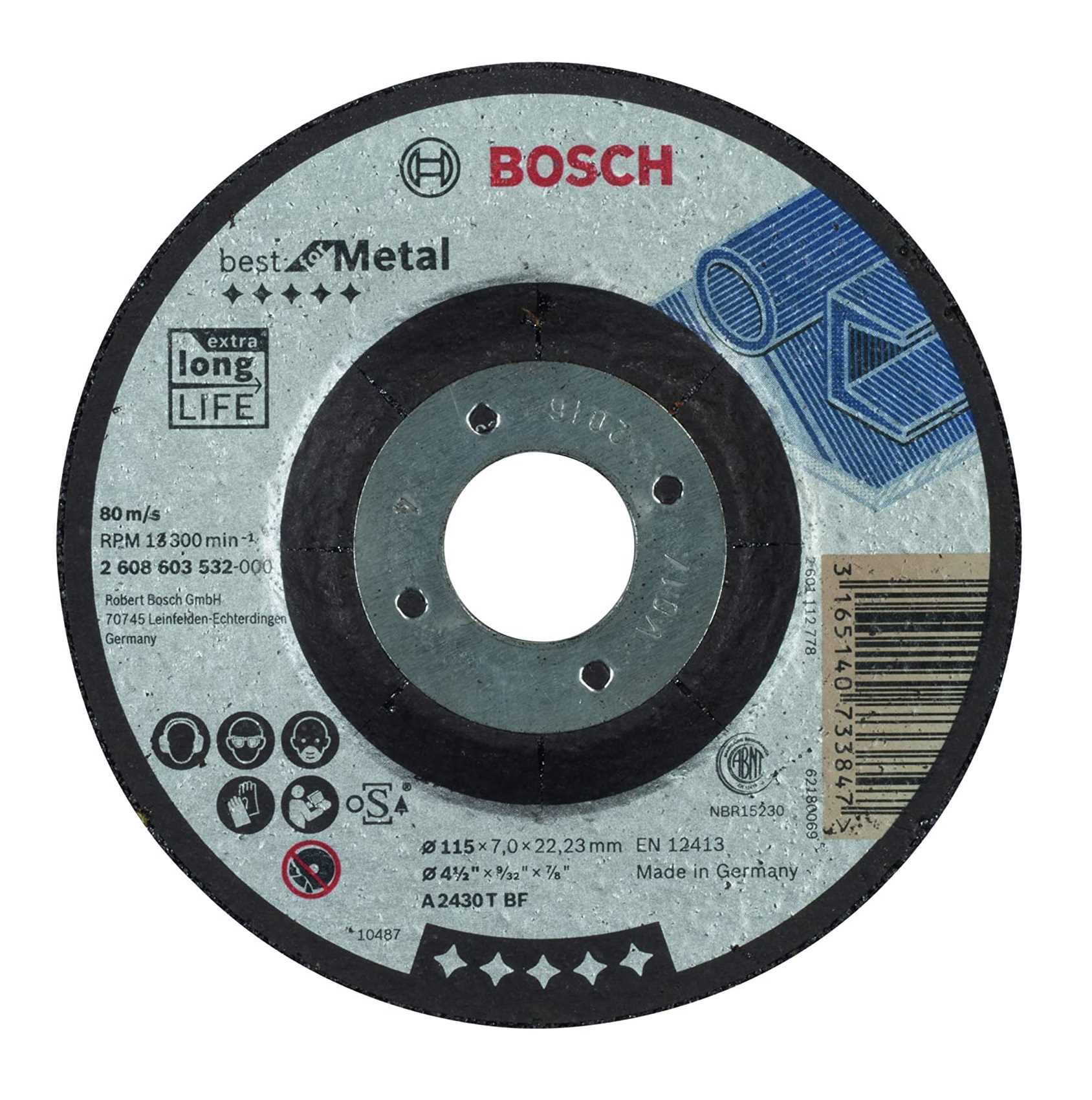 BOSCH Brusna ploča Best za metal 115x7.0x22.33mm koljenasta