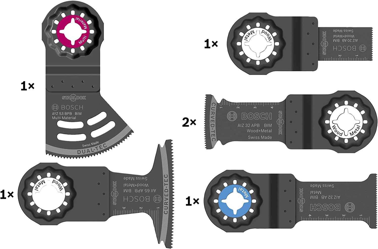 BOSCH Set pribora za multi-alate 6kom AYZ 53 BPB/ AIZ 32 APB x2/ AII 65 APB/ AIZ 32 AB/ AIZ 20 AB