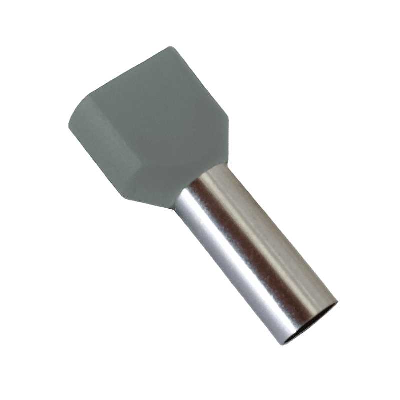 Izolovana završna hilzna dupla 2x2.5mm2 10mm siva