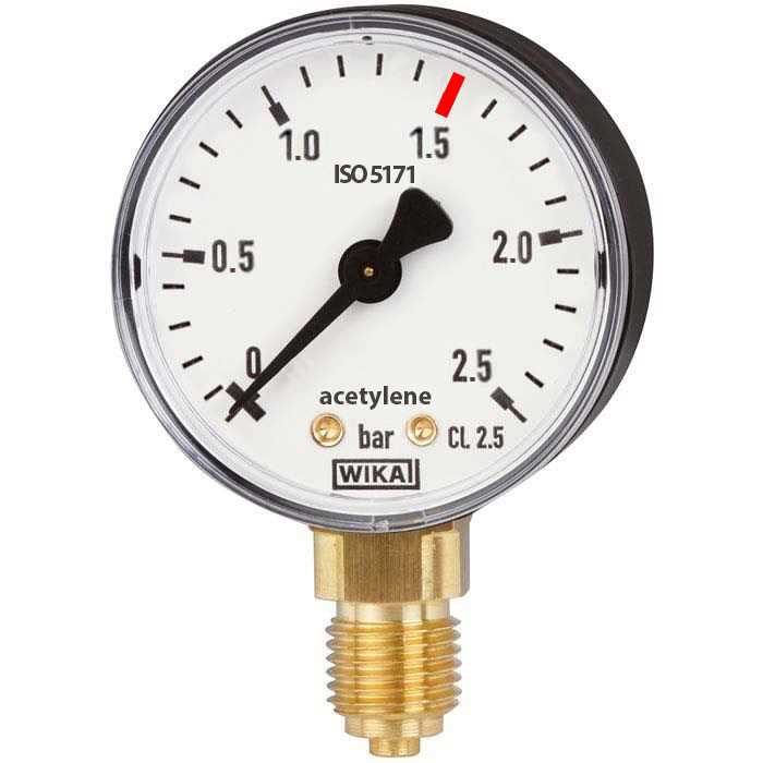 111.11.063 Manometar 0 do 2.5 bar radijalni 1/4 fi 63mm za acetilen