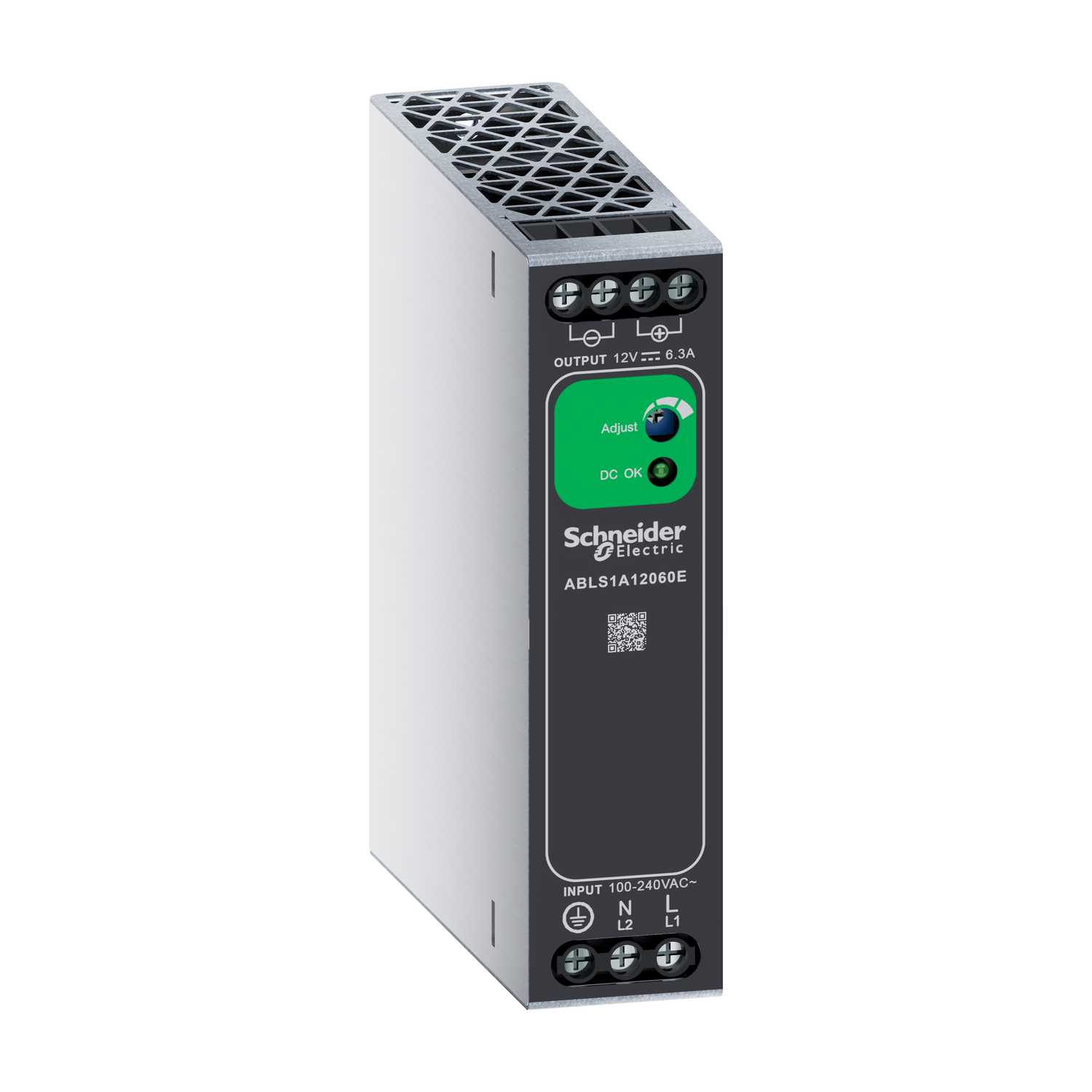 ABLS1A12060E Napajanje DIN letva ulaz 100-240 V AC/140-340 V DC izlaz 12V DC 75.6W 6.3A