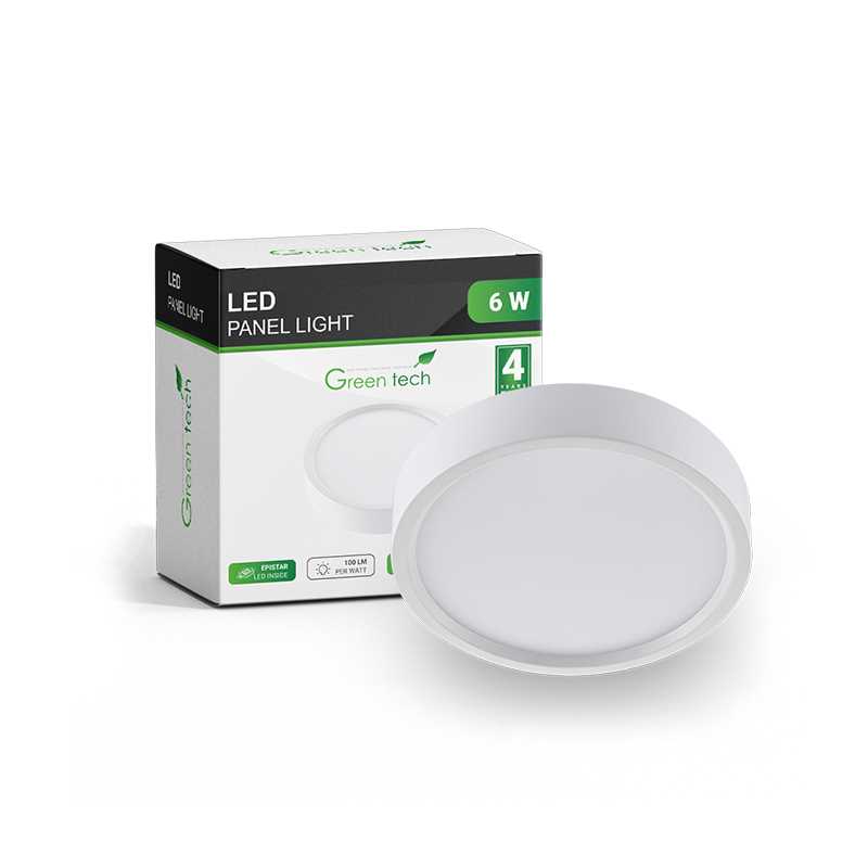 LED Panel nadgradni okrugli 6W 6500K